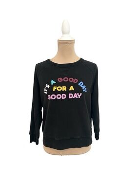 Women's Black Graphic Crewneck Sweatshirt - It's A Good Day for a Good Day